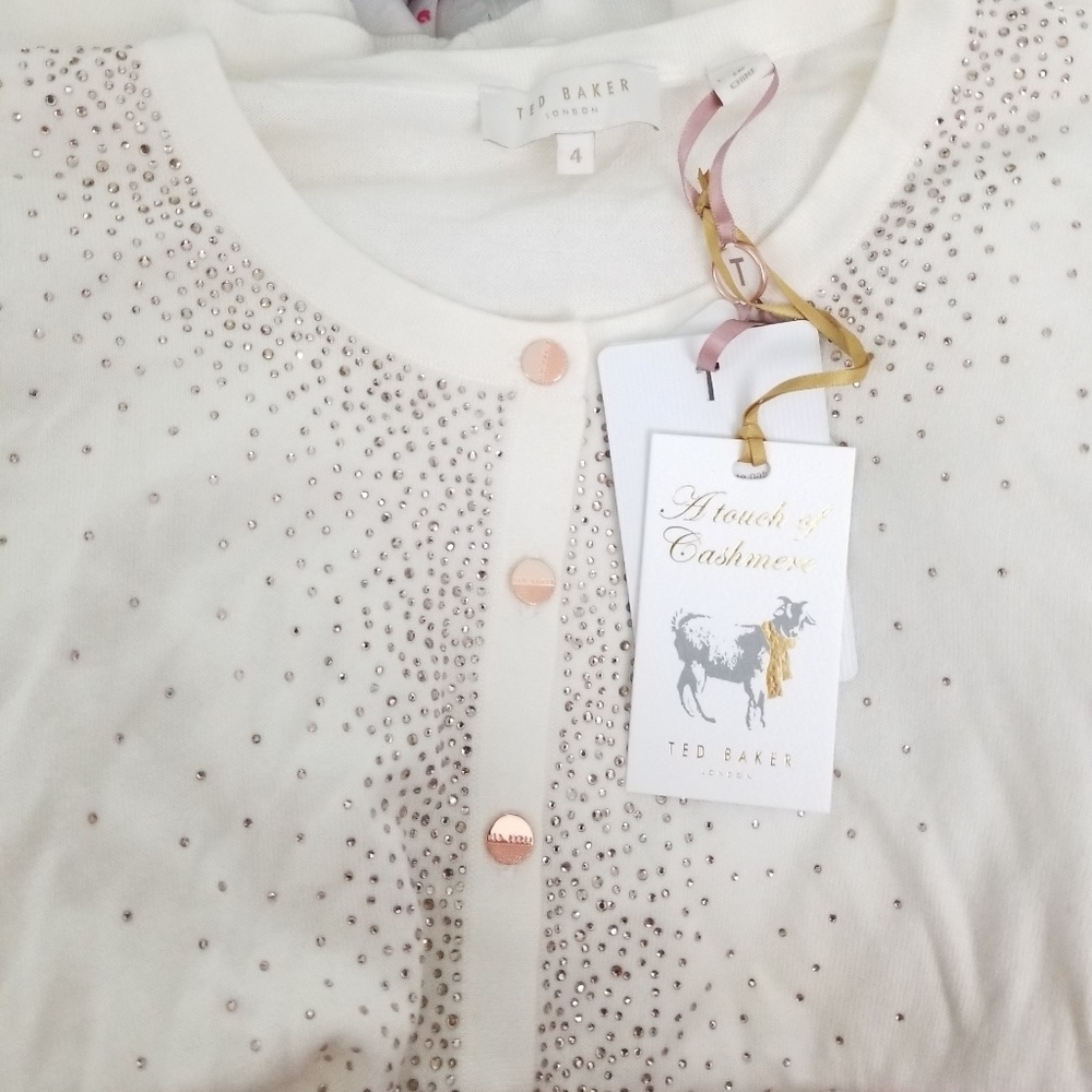 🍒NWT🍒 TED BAKER A TOUCH OF CASHMERE BLING CARDIGAN